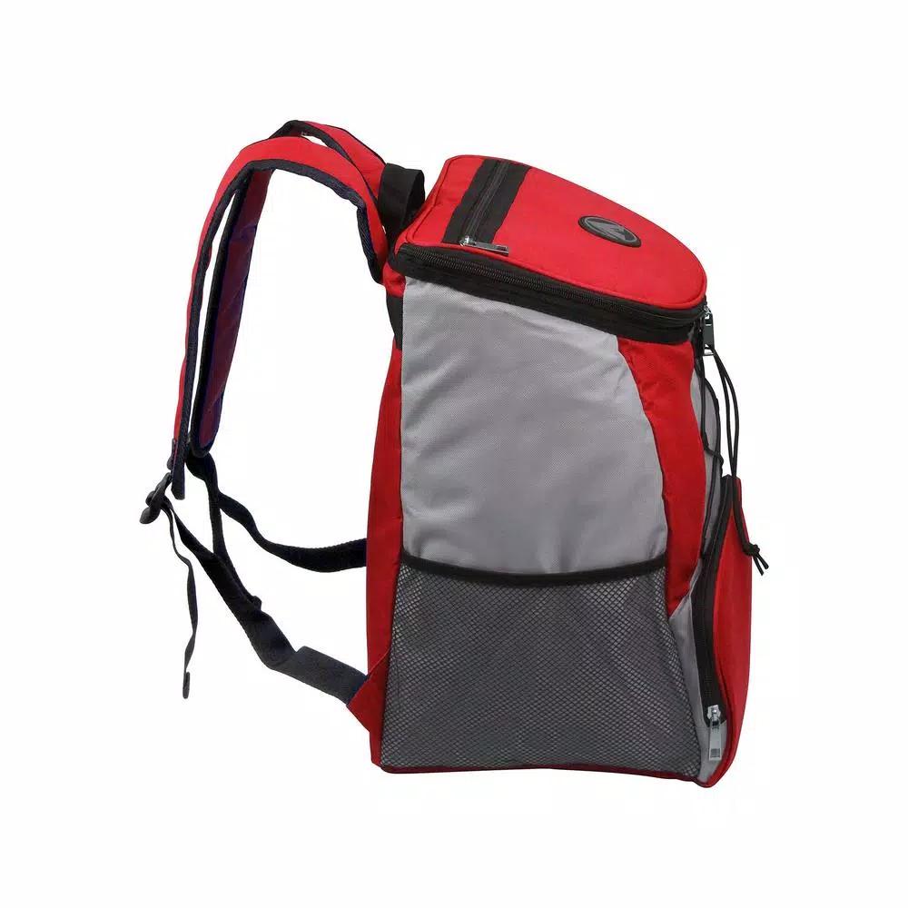 GigaTent Red 4-Pocket Insulated Cargo Backpack Soft Cooler, Leak-Proof 2qt Capacity