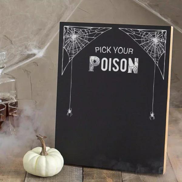 Cathy's Concepts Pick Your Poison 14 in. x 11 in. Printed Chalkboard Wall Art Halloween Decor