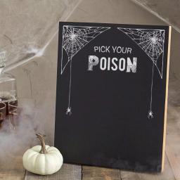 Cathy's Concepts Pick Your Poison 14 in. x 11 in. Printed Chalkboard Wall Art Halloween Decor thumbnail 1