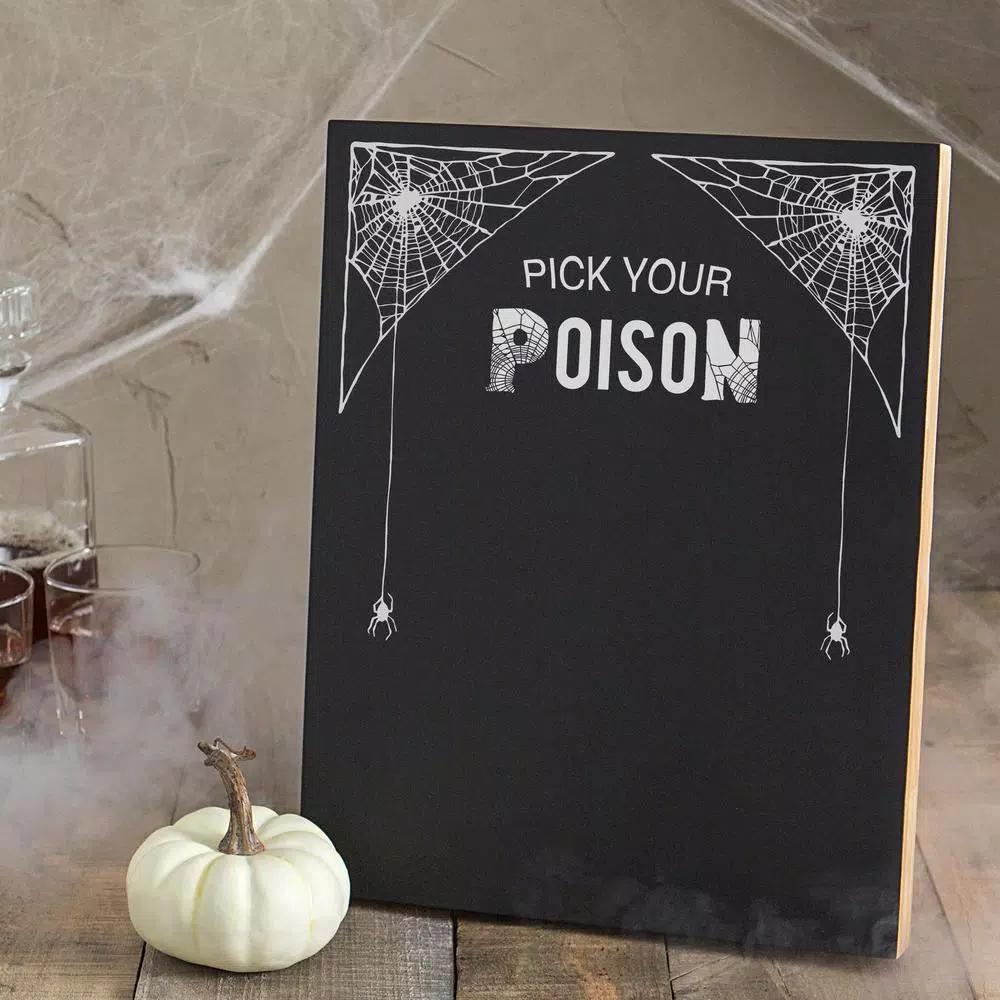 Cathy's Concepts Pick Your Poison 14 in. x 11 in. Printed Chalkboard Wall Art Halloween Decor