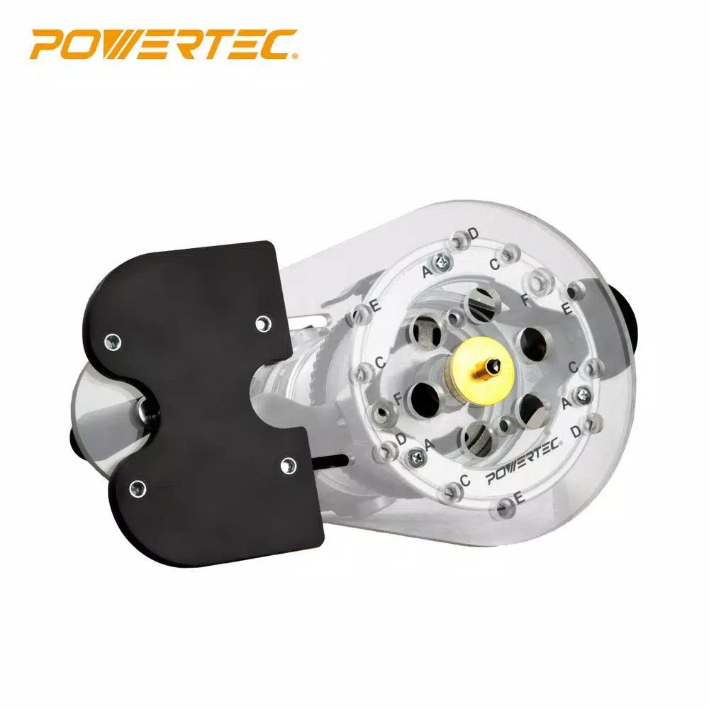 POWERTEC Universal Router Plate with Reversible Fence Kit for Edge Routing and Template Work