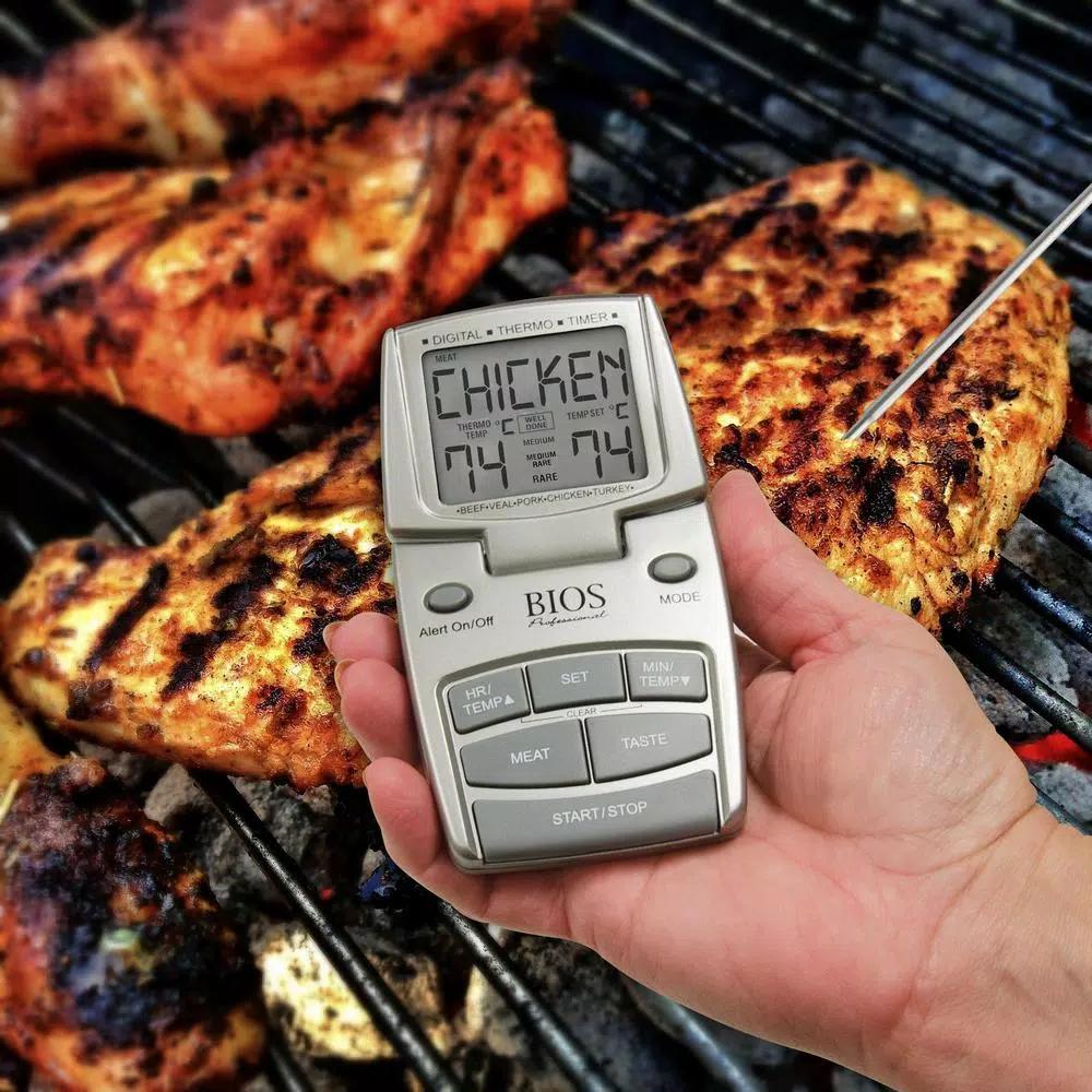 Unbranded Digital Meat Thermometer with Pre-Programmed Temperatures and Timer