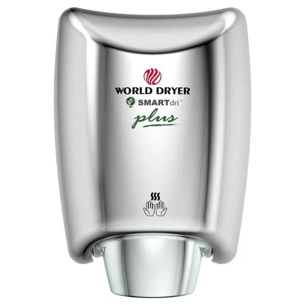 World Dryer Corporation World Dryer SMARTdri Plus High-Speed Electric Hand Dryer, Polished Stainless Steel