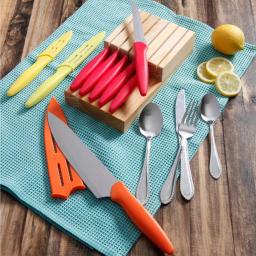 Gibson Home Fairfield Plus 36-Piece Stainless Steel Flatware Set with Wooden Block, Service for 6 thumbnail 3