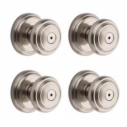 Baldwin Prestige Alcott Satin Nickel Privacy Door Knob (4-Pack) thumbnail 1