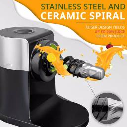 Ivation Black Masticating Electric Juicer with Stainless Steel and Ceramic Spiral Auger thumbnail 5
