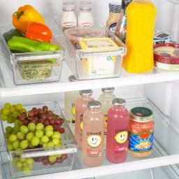 Kitchen Details 2 Pack Slim Refrigerator & Pantry Storage Bins, Airtight Food Containers thumbnail 6