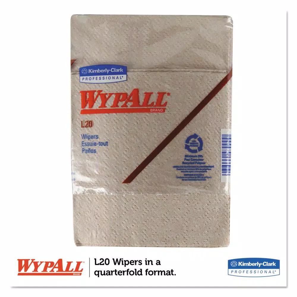 Wypall L20 2-Ply Brown Paper Wipers, 12.5 x 13.25 in, 68/Pack, 12 Packs Per Carton