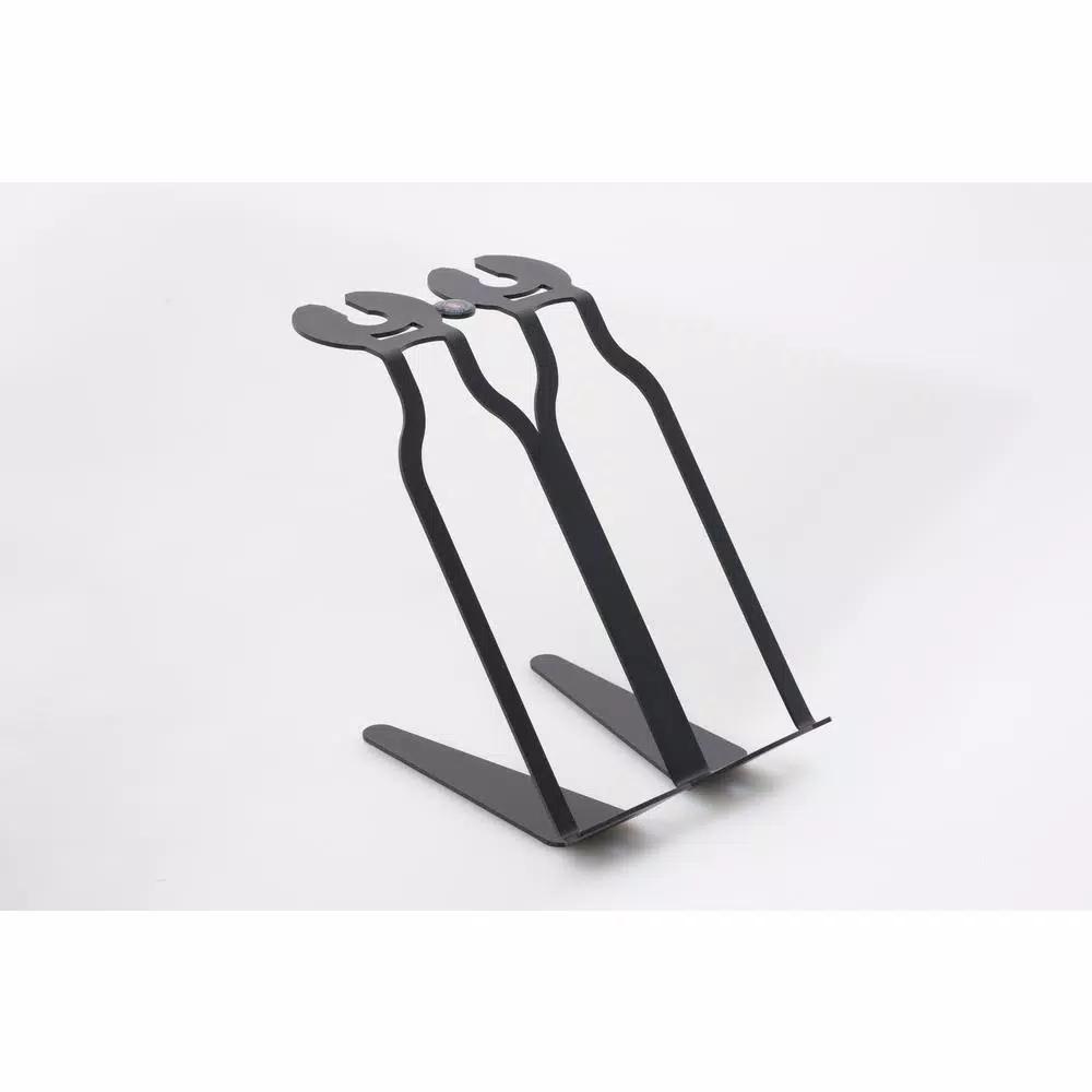DI PRIMA USA Venetian Phantom Edition Tabletop Wine Rack - 2 Bottle & 2 Glass Capacity - Solid Steel