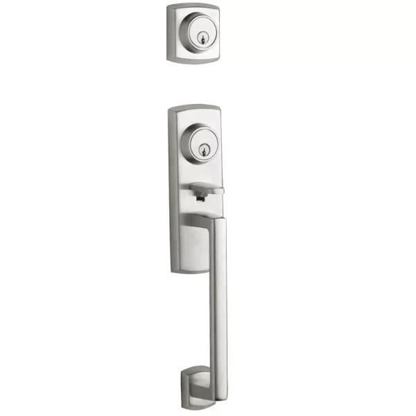 Baldwin Soho Double Cylinder Satin Chrome Left-Handed Entry Handleset with Soho Door Lever