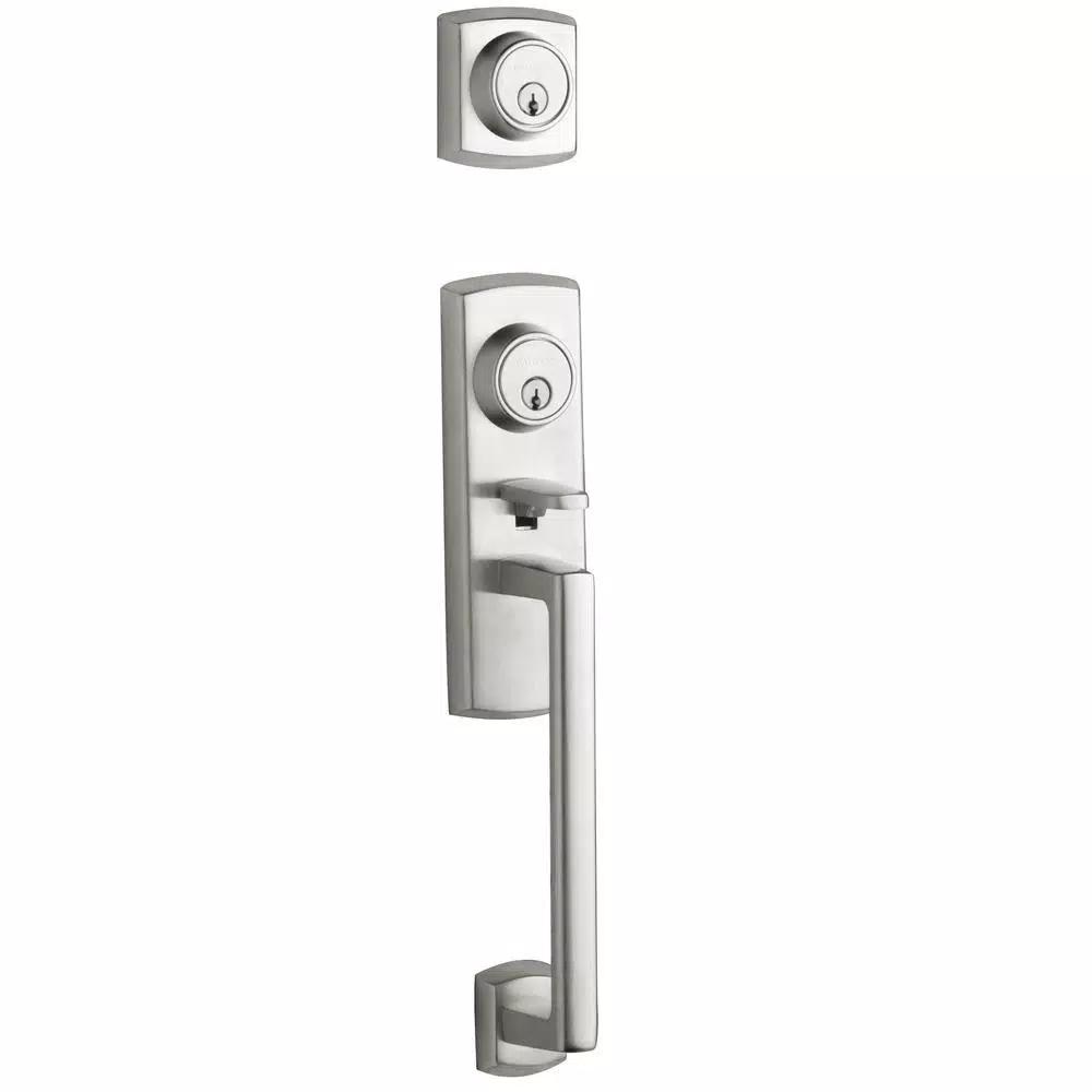 Baldwin Soho Double Cylinder Satin Chrome Left-Handed Entry Handleset with Soho Door Lever