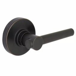 Defiant Highland Aged Bronze Passage Door Lever with Round Rose thumbnail 1