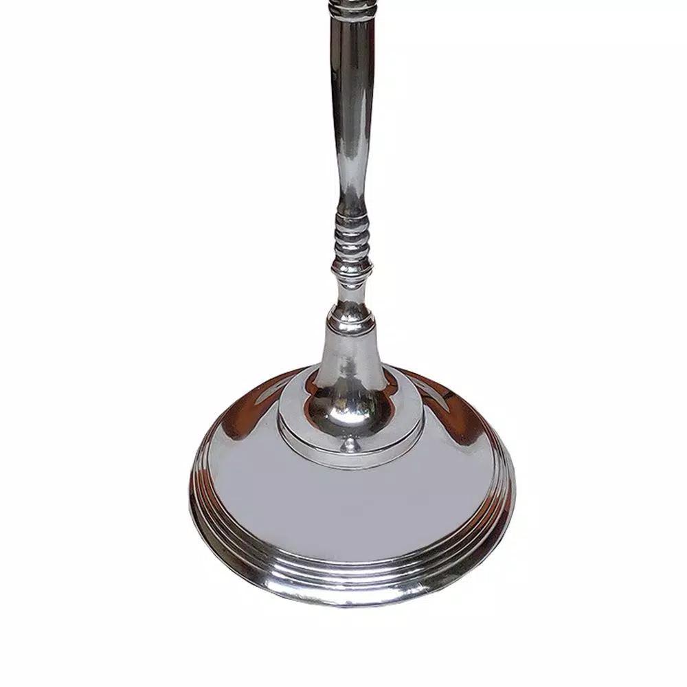 Benjara 48-Inch Silver Handcrafted Aluminum 5-Arm Candelabra with Fluted Tops