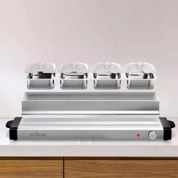 NutriChef 4-Pan Stainless Steel Electric Buffet Server Food Warming Tray Station thumbnail 4