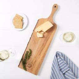 Cathy's Concepts Let's Eat Live Edge Mango Wood Serving Board - Rustic Rectangular Charcuterie Tray thumbnail 2