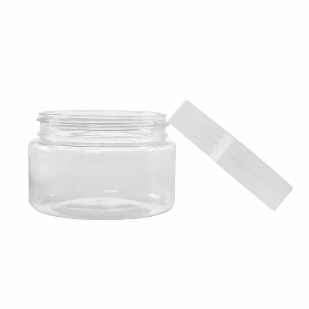 Stalwart 4 oz. Clear Plastic Jars with Foam Liner, Round Storage Containers (6-Pack)