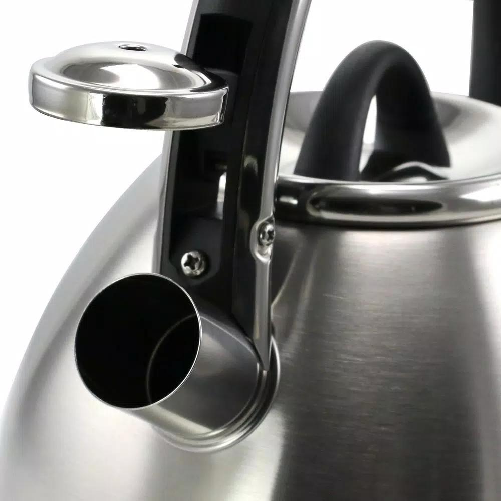 Mr. Coffee 2 Qt. Stainless Steel Whistling Tea Kettle with Cool-Touch Nylon Handle