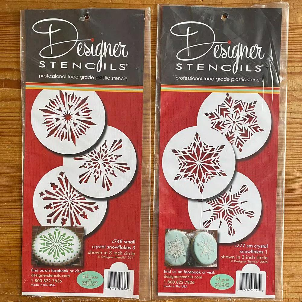 Designer Stencils Crystal Snowflake Cookie Stencil Bundle - 6 Intricate Patterns