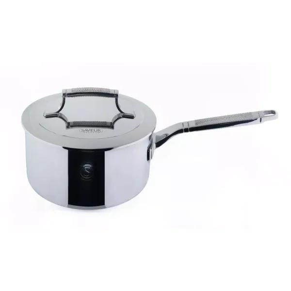 Saveur Selects Voyage 3 qt. Tri-Ply Stainless Steel Saucepan with Lid