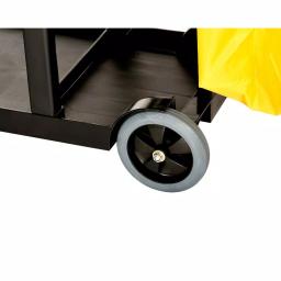 Alpine Industries 3-Shelf Janitorial Cleaning Cart with 18.5 Gal Vinyl Bag thumbnail 3