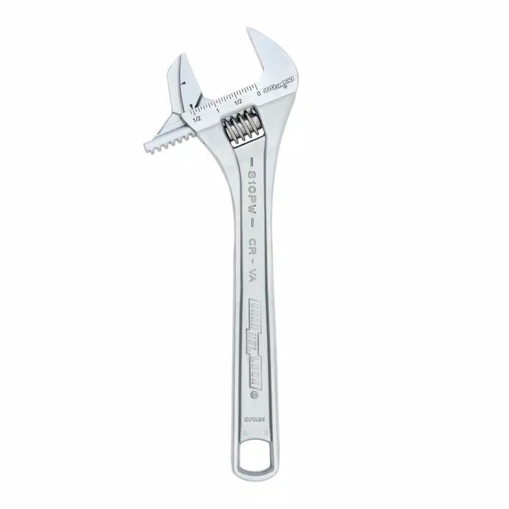Channellock 810PW 10 in. Reversible Jaw Adjustable Pipe Wrench, Chrome Vanadium Steel