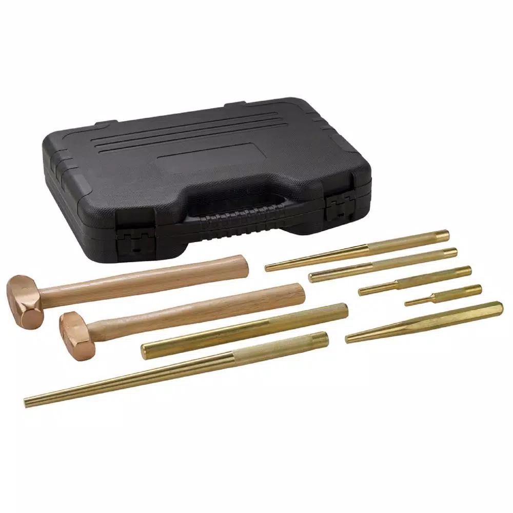 Bosch 9-Piece Brass Hammer and Punch Set - Non-Sparking Hand Tools