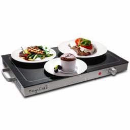 MegaChef Electric Warming Tray, Black Rectangular Food Warmer with Adjustable Temperature Control thumbnail 1