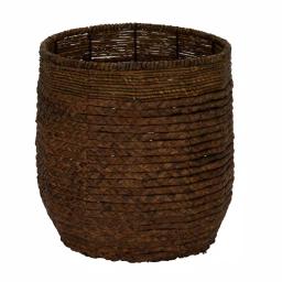 Household Essentials Wicker Water Hyacinth Rimmed Basket Set of 2, Rustic Decorative Storage Baskets and Planters thumbnail 2