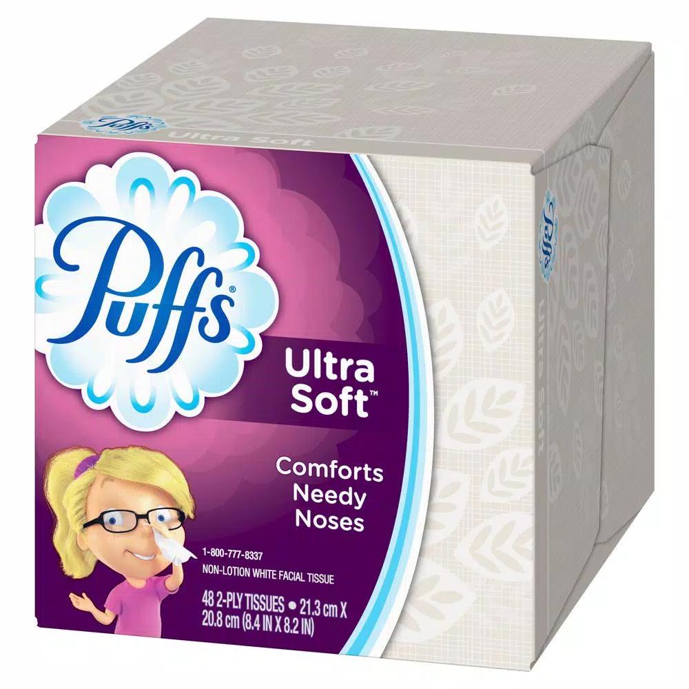 Puffs Ultra Soft Facial Tissues, Non-Lotion, 24 Case (56 Count per Box)