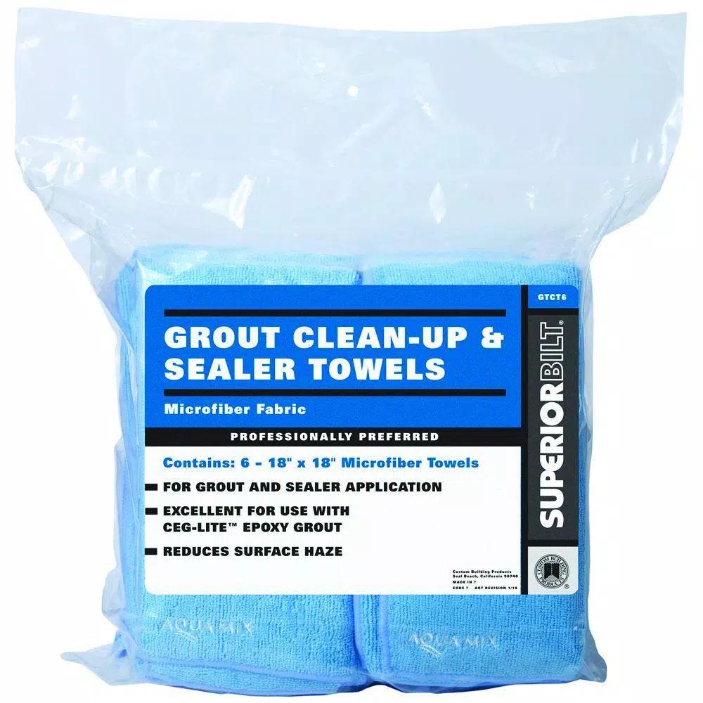 Custom Building Products SuperiorBilt 18 in. x 18 in. Microfiber Grout Clean-Up and Sealer Towels, 6 Pack