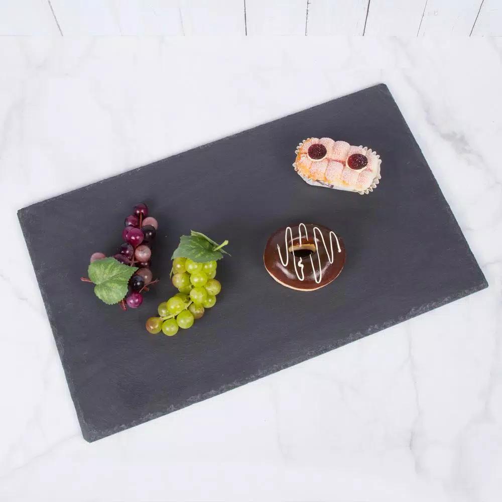 Creative Home Natural Slate Stone Rectangular Serving Board, 12 x 20 in. Cheese Platter