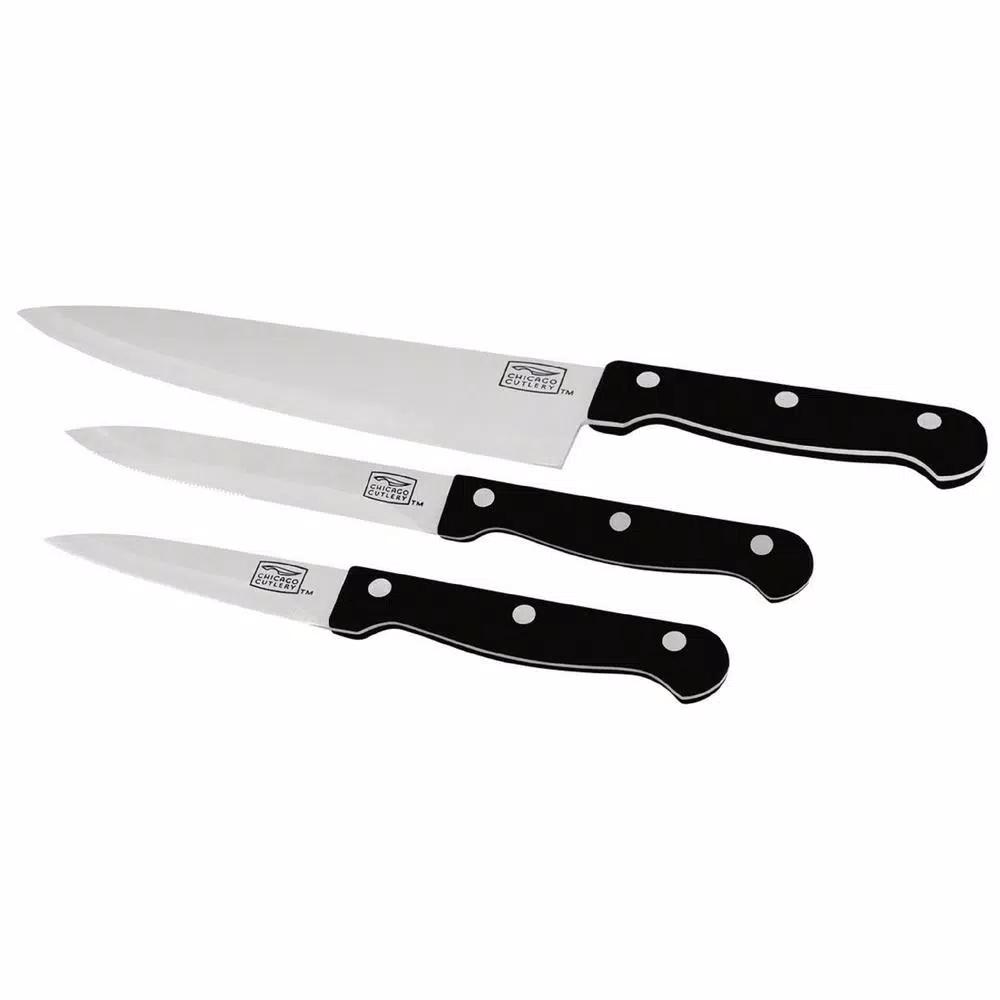 Chicago Cutlery Essentials 3-Piece Knife Set, High Carbon Stainless Steel