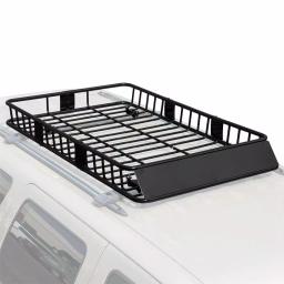Stark Universal Roof Basket Cargo Carrier with Rack Extensions, 150 lb Capacity, Black thumbnail 2