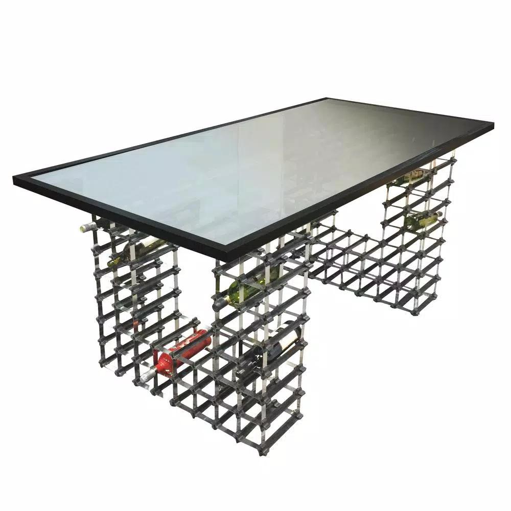 Epicureanist Snap and Stack Modular 12-Bottle Wine Storage Rack - Black