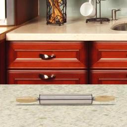 Home Basics Stainless Steel and Wood Rolling Pin thumbnail 4