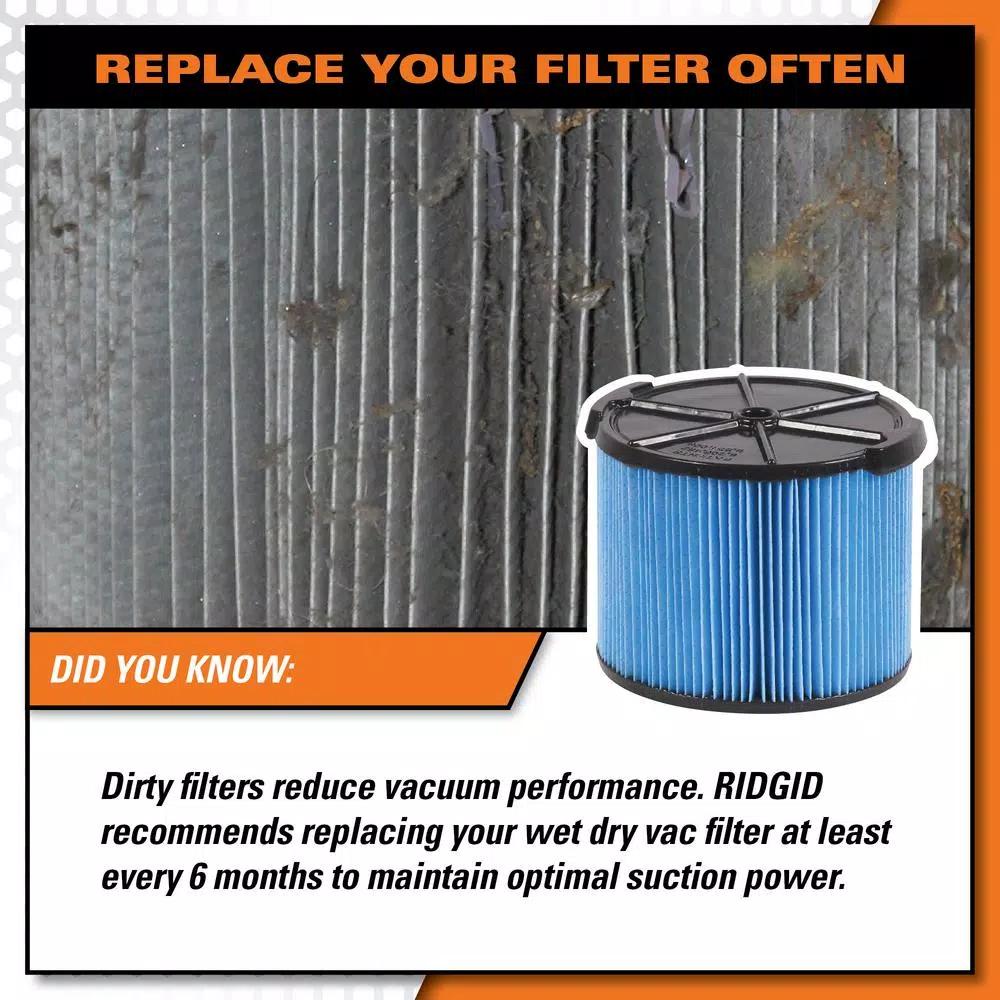 RIDGID VF3511 Filter Kit with VF3500 Fine Dust Filter and (2) VF3501 Dust Bags for 3 to 4.5 Gal. Wet/Dry Vacuums