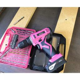 Apollo 10.8V Cordless Drill Driver Kit with 30-Piece Accessory Set, Pink thumbnail 4