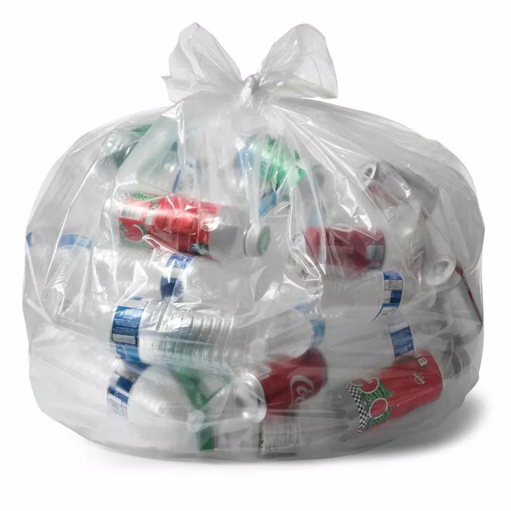 Ultrasac 45-Gallon Clear Heavy Duty Recycling Bags, 1.1 Mil Thick, 100-Count
