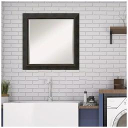Amanti Art Signore 24 in. x 24 in. Square Wood Framed Beveled Edge Bathroom Vanity Mirror in Bronze thumbnail 8