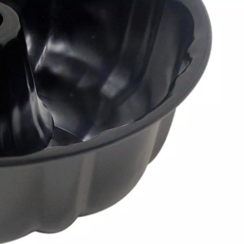 Home Basics Non-Stick Steel Fluted Bundt Cake Pan, Black
