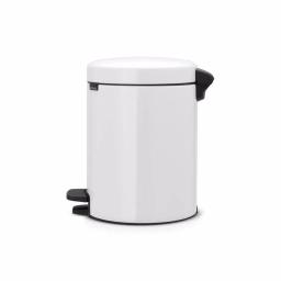 Brabantia Icon 1.3 Gal. White Steel Step-On Trash Can with Soft-Close Lid thumbnail 3