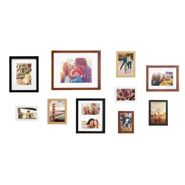 Kate and Laurel Mid-Century Modern Gallery Wall Frame Set, 10-Piece Multi-Color Assortment