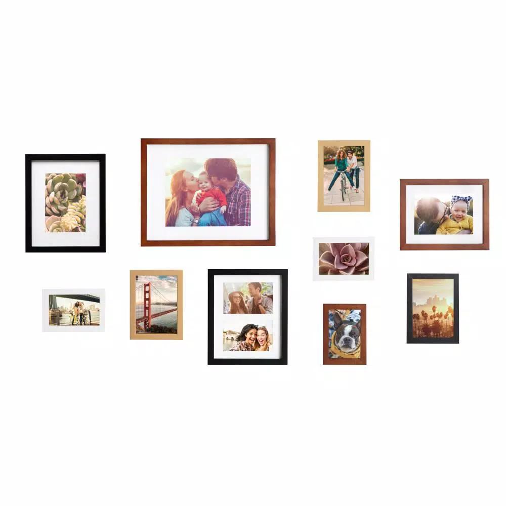 Kate and Laurel Mid-Century Modern Gallery Wall Frame Set, 10-Piece Multi-Color Assortment