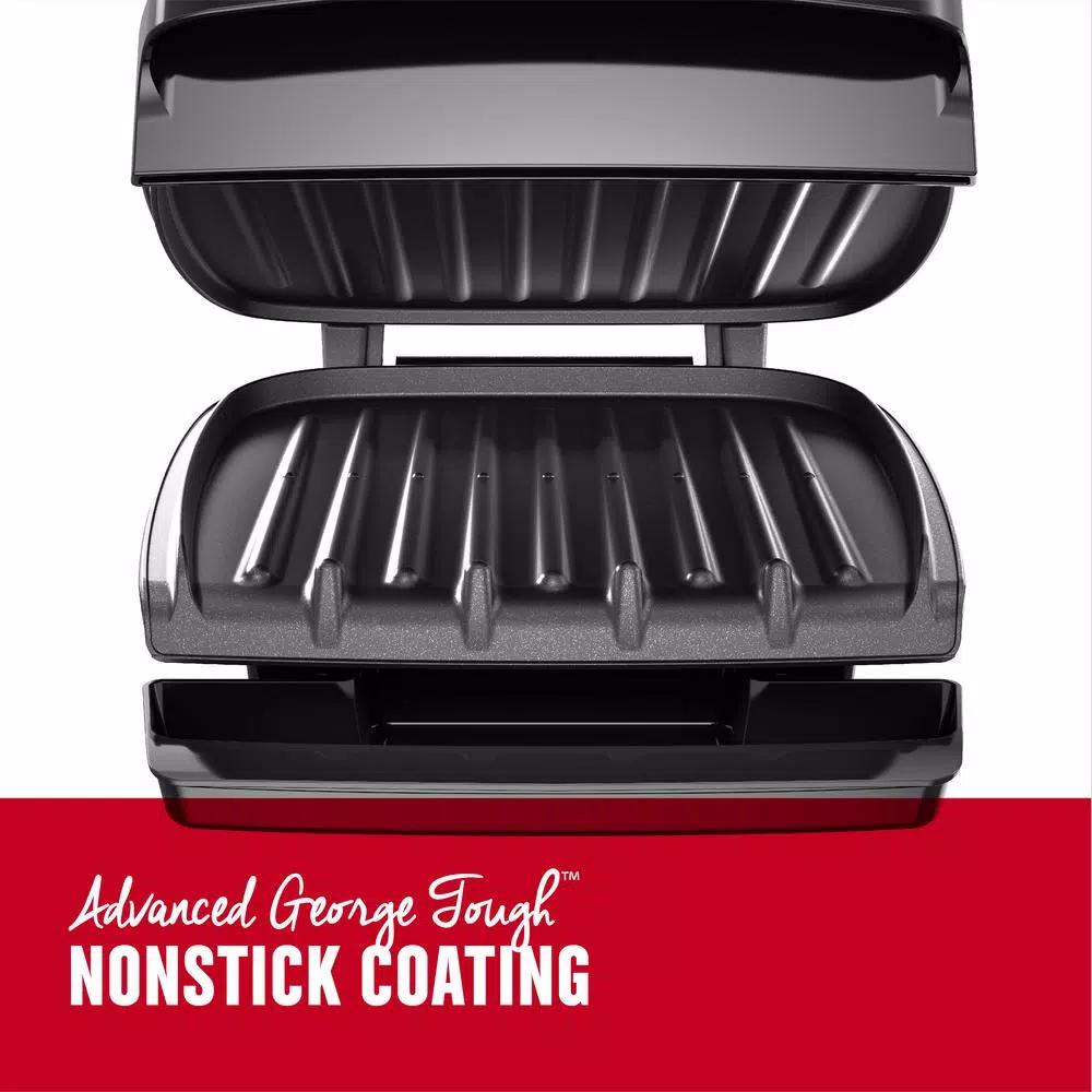 George Foreman Classic 4-Serving Indoor Grill and Panini Press, 60 sq. in., Black