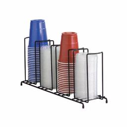 Unbranded Black 4-Section Wire Rack Cup and Lid Organizer for Catering and Restaurants thumbnail 2