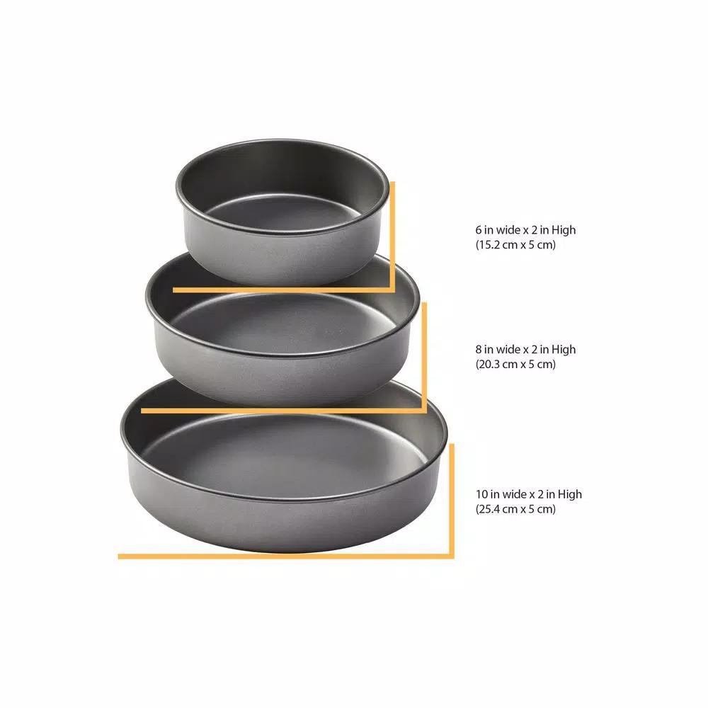 Chicago Metallic Professional Series 3-Piece Non-Stick Round Cake Pan Set