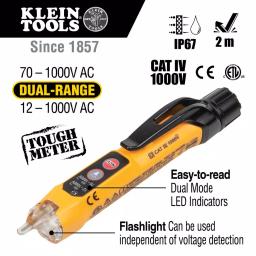 Klein Tools 2-Piece Voltage Tester and Wire Stripper Tool Set with Non-Contact Detector and Copper Wire Cutter thumbnail 2