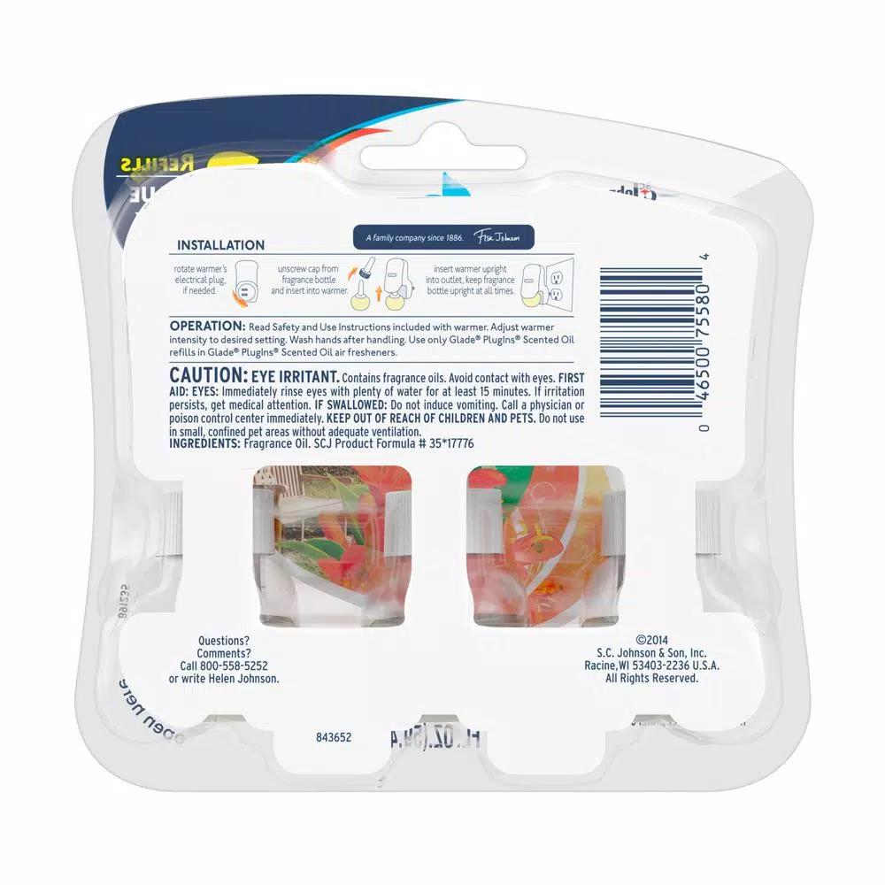 Glade PlugIns Scented Oil Air Freshener Refills, Honeysuckle Nectar, 2.01 oz (Case of 6, 3-Pack)