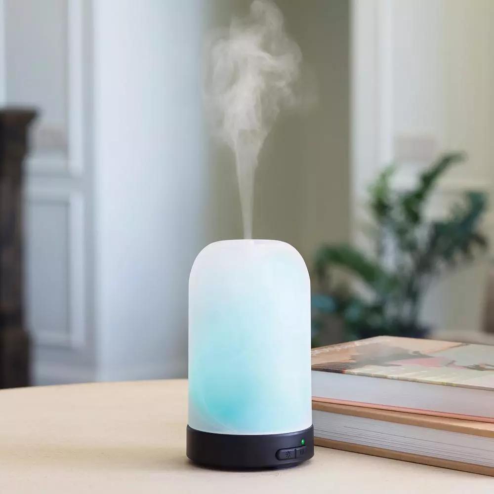 Airome 9.3 in. Frosted Glass Ultrasonic Essential Oil Diffuser, 100ml Capacity