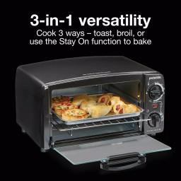 Proctor Silex 31118 4-Slice Toaster Oven Broiler, 1000W, Black thumbnail 4